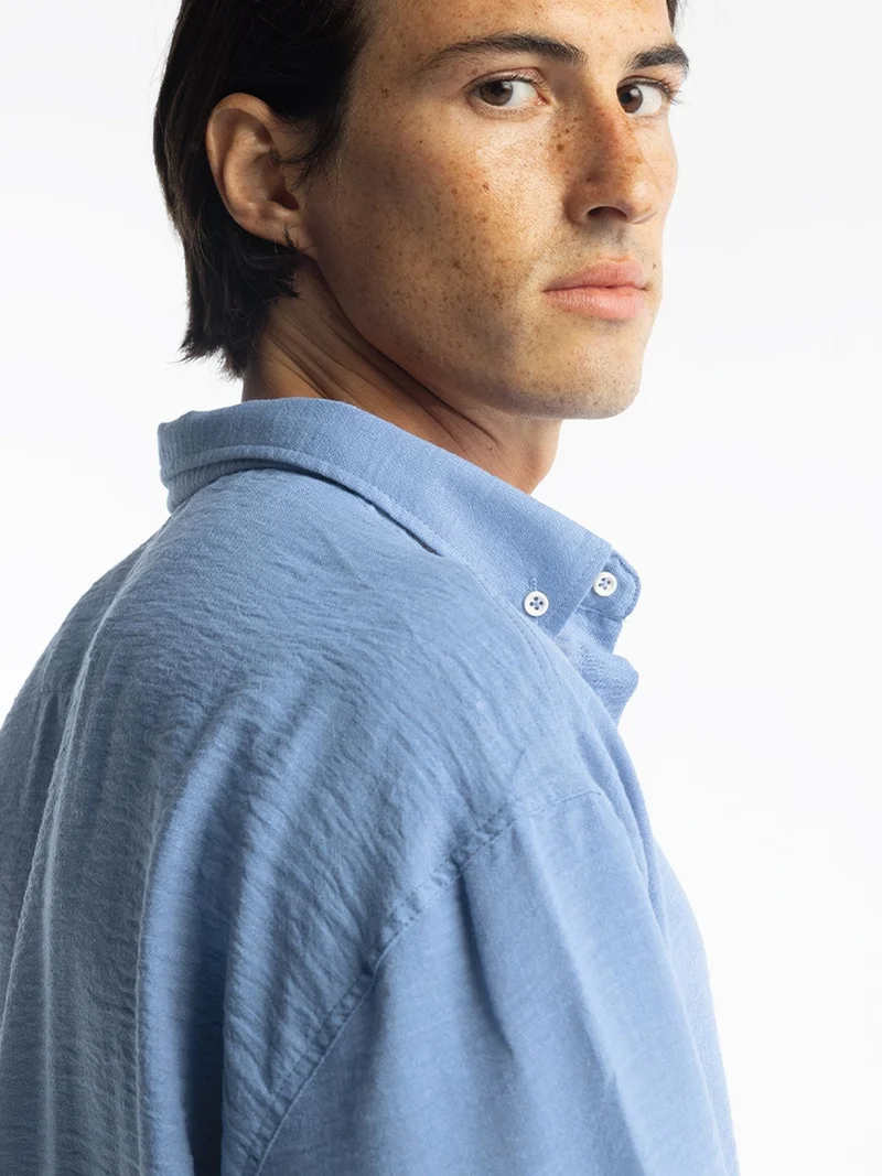 جيستو GIESTO Oversized Button-Up Long Sleeve Shirt